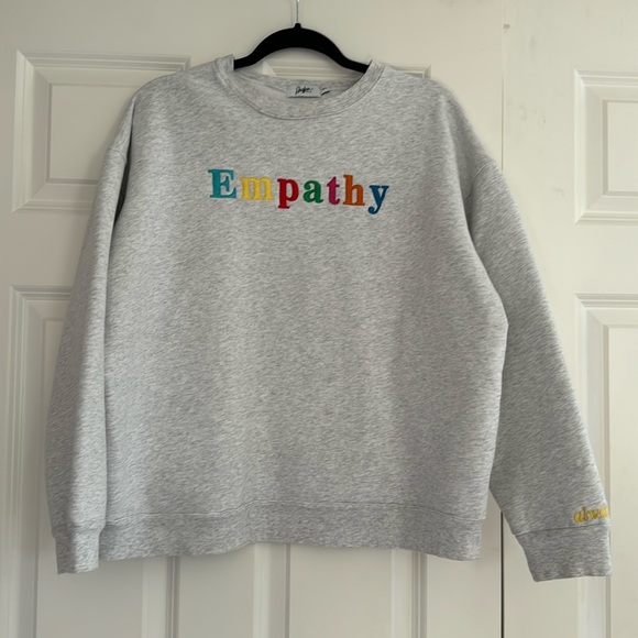 Mayfair Empathy Gray Crewneck Fleece Sweatshirt M/L - Picture 3 of 5